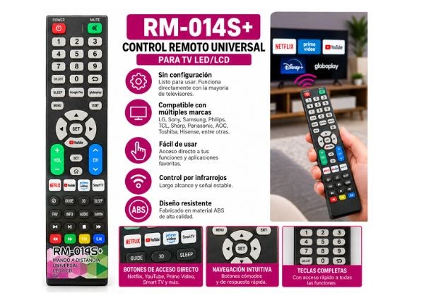 &ua CONTROL REMOTO RM-014S+ MULTIMARCA (1357B)